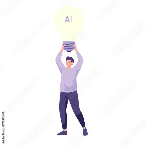 AI and human interaction concept