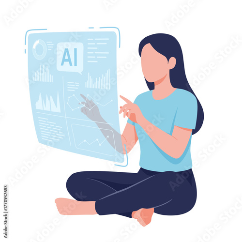 AI and human interaction concept