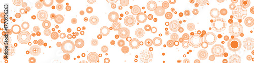 Orange circle bubble pattern background, abstract round shapes with modern playful design, soft floating bubble texture for banner, poster, or decorative graphic design use