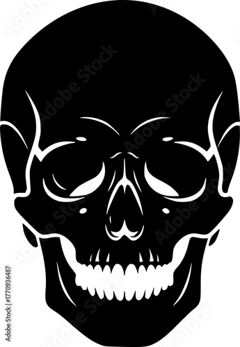 Skull | Minimalist and Simple Silhouette - Vector illustration
