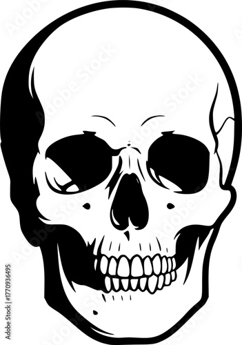 Skull | Minimalist and Simple Silhouette - Vector illustration
