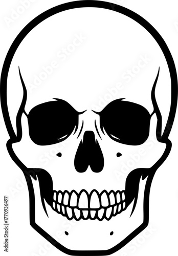Skull | Minimalist and Simple Silhouette - Vector illustration
