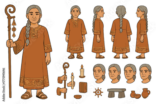 Cultural Guardian Illustration. Cartoon realistic vector illustration, Character constructor style, isolated