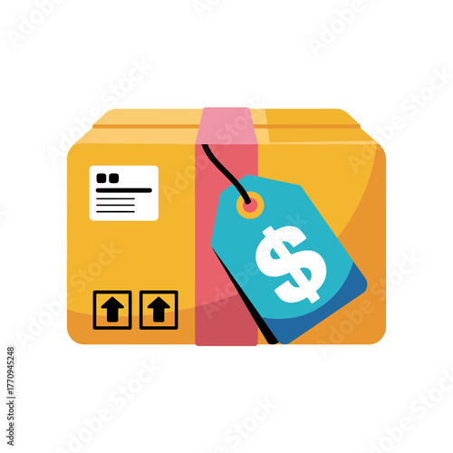 A package with a price tag indicating its cost and value.