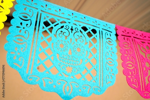  Dia de los Muertos, Day of the Dead Paper Cut Banner 