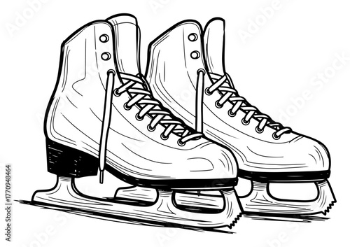 Pair of lace‑up ice skates – classic winter sport equipment illustration