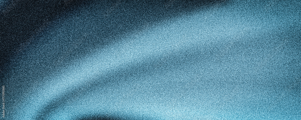 Obraz premium Moody 4K abstract gradient of deep teal, dark navy blue, and black. Features subtle light and intense grainy noise texture, perfect for a wide backdrop