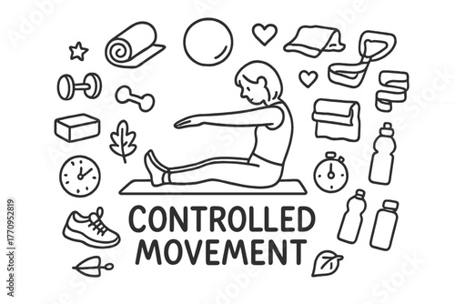 Controlled Movement Doodle. Controlled movements. Hand-drawn doodle illustration of controlled movements. In
