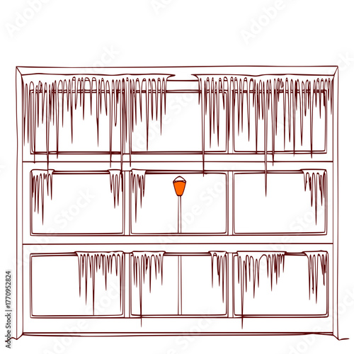 vector of icicles on the window 
