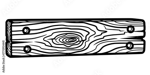 Reclaimed Wood Plank Sustainable Material Flat Vector Icon