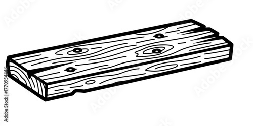 Reclaimed Wood Plank Sustainable Material Flat Vector Icon