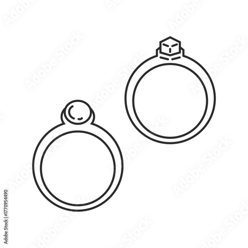 指輪、リング、アクセサリー、洋服、ファッション、コーディネート、おしゃれ関連のイラスト