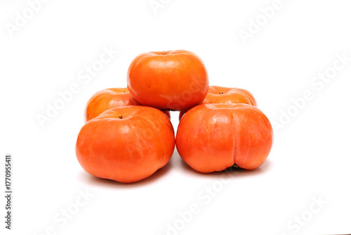 白背景の柿
