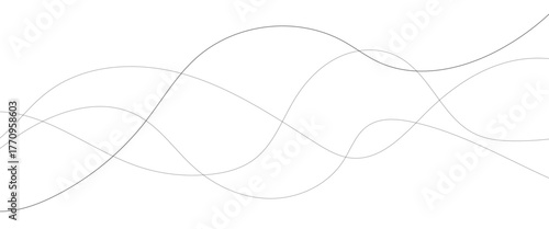 Technology abstract lines on white background. Undulate Grey Wave Swirl, frequency sound wave, twisted curve lines with blend effect