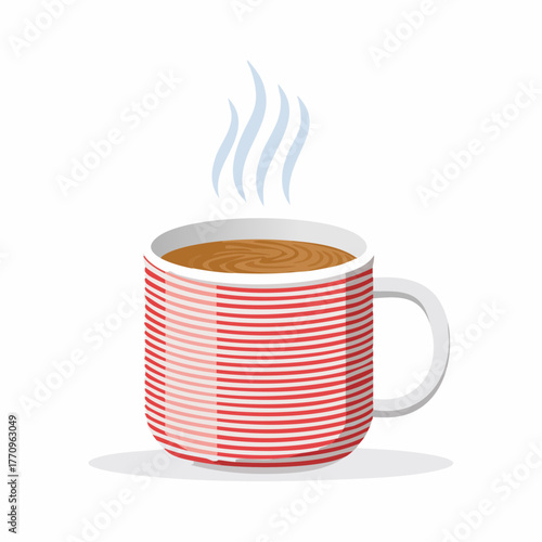 Ceramic mug with steam lines