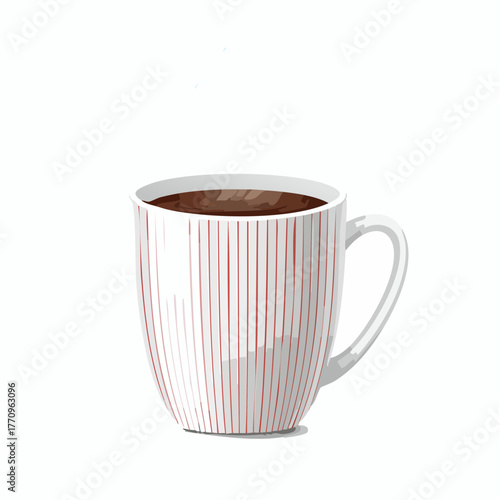 Ceramic mug with steam lines