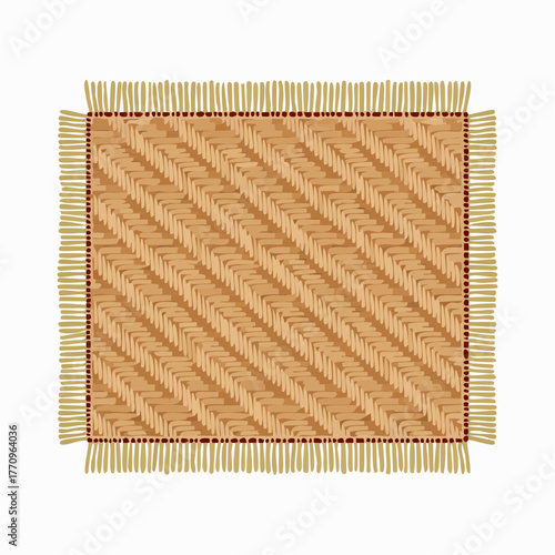 Woven door mat with border pattern