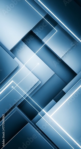 Futuristic Corporate Background with Metallic Texture and Blue Lights