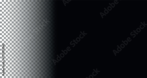 Black gradient transparent background fade overlay for soft shadow transition.