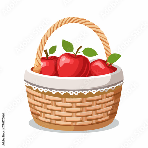 Cloth basket of apples