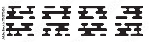 Set of traditional Asian-style clouds