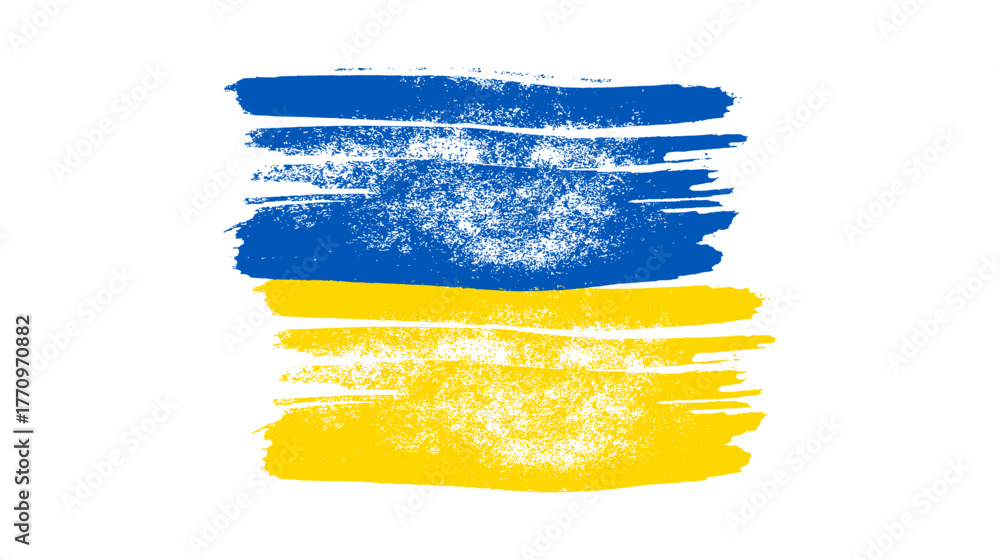 Obraz premium Ukrainian national flag in grunge style