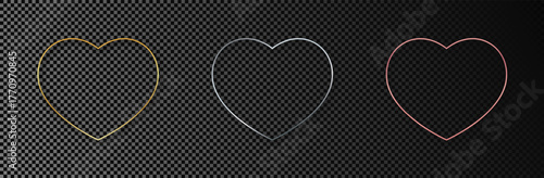 Set of three heart shape frames