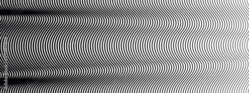 Gradation background with wavy faded lines. Gradient pattern with striped optical illusion. Vector illustration