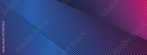 Gradient, striped pattern with slant lines gradation. Vector blue and pink background with overlay effect