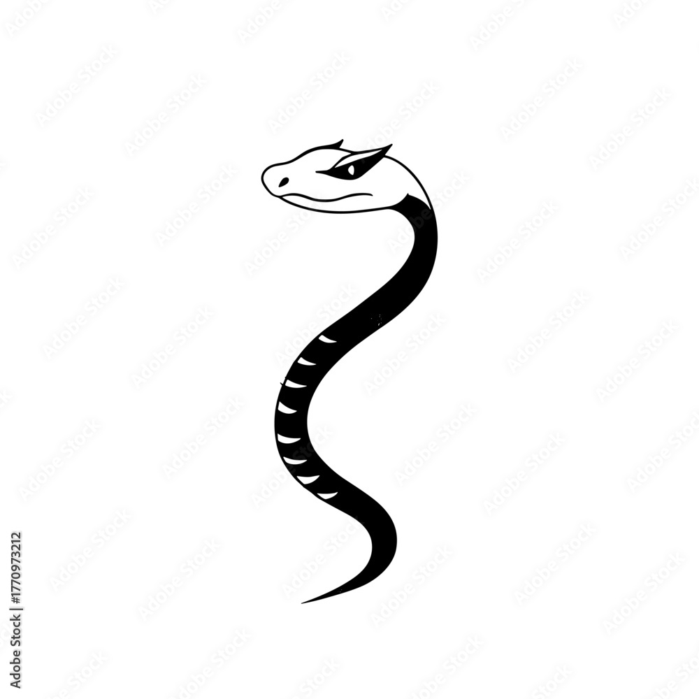 Fototapeta premium Mamba. Mamba simple black and white line art vector logo