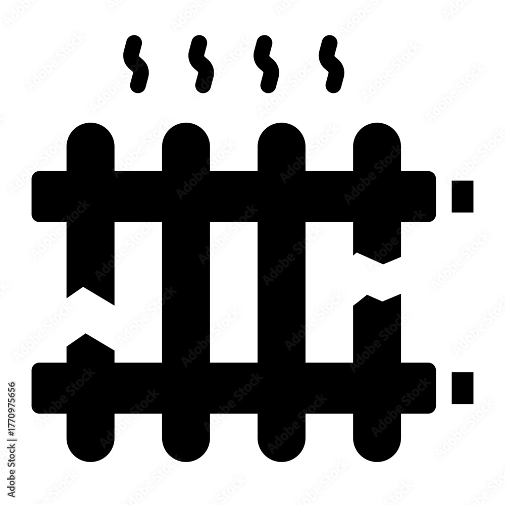 Fototapeta premium broken heater glyph icon for malfunctioning radiator