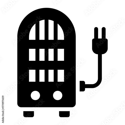 portable electric heater glyph icon for indoor use