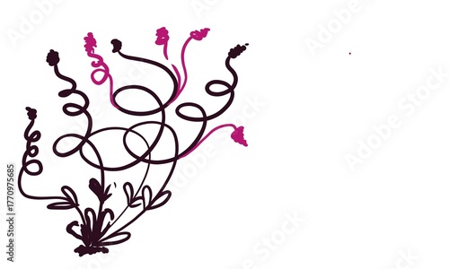 Abstract color background and copy space for text and flower isolated on white 