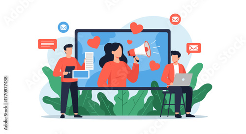 Dynamic marketing team amplifies brand message with engaging social media campaign