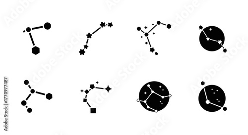 Cosmic constellations and celestial shapes representing astrology and space exploration