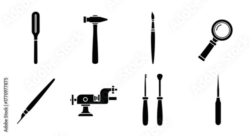 Essential precision tools for detailed craftsmanship and intricate repairs beautifully illustrated.