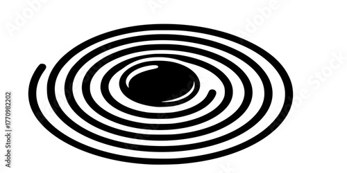 Zen Garden Rake Pattern Tranquility Flat Vector Icon