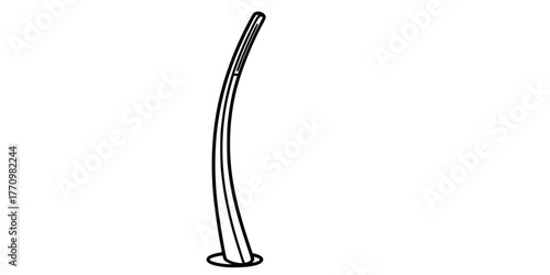 Quiet Luxury Curved Floor Lamp Simple Line Art Vector