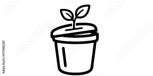 Compost Bin Sustainable Gardening Flat Vector Icon