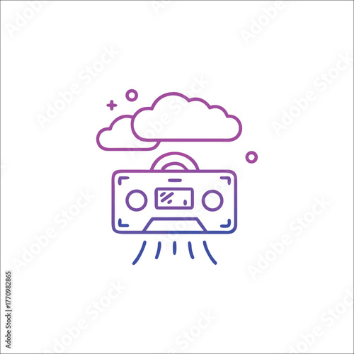 Abstract geometric shapes and lines in vibrant colors isolated on white background