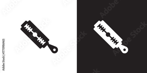 razor blade icon vector black white contrast symmetry design symbol