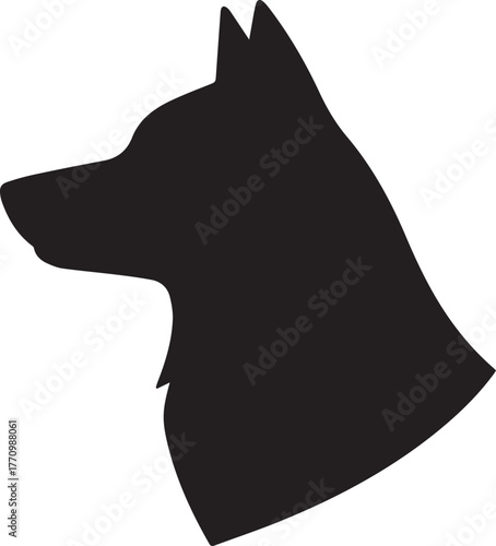 dog silhouette head profile vector logo icon for branding