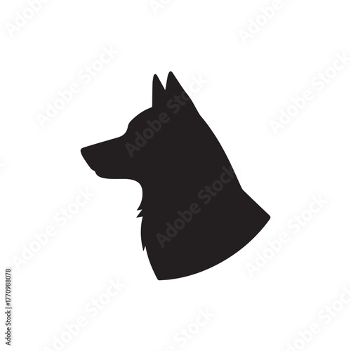 dog profile silhouette vector logo badge icon for pet brand