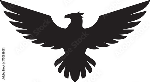eagle silhouette vector logo emblem with wings and tail spread