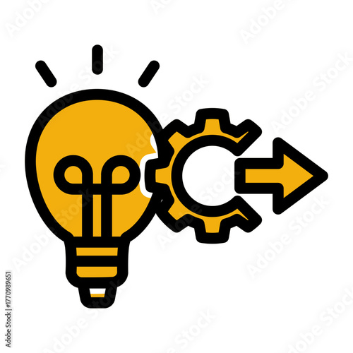 Innovation Realization Implementation icon from the Personal Growth icon collection (Glyph Color Lineal Style)