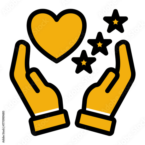 Thankfulness Appreciation Recognition icon from the Personal Growth icon collection (Glyph Color Lineal Style)