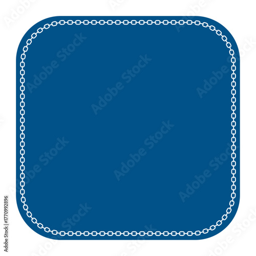 blank square with round chain frame, suitable for emblem, logo template, label design, or industrial themed decoration
