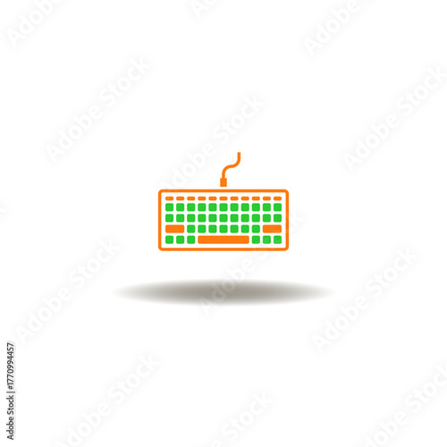 Vector illustration of keyboard. Symbol of key buttons board computer desktop office work.