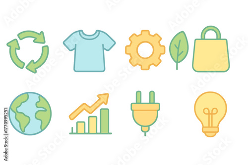 Eco-friendly, sustainability outline icon set. Environment, recycle, nature icons collection