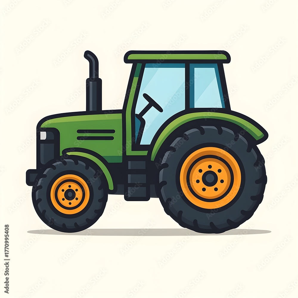 Obraz premium red tractor isolated on white